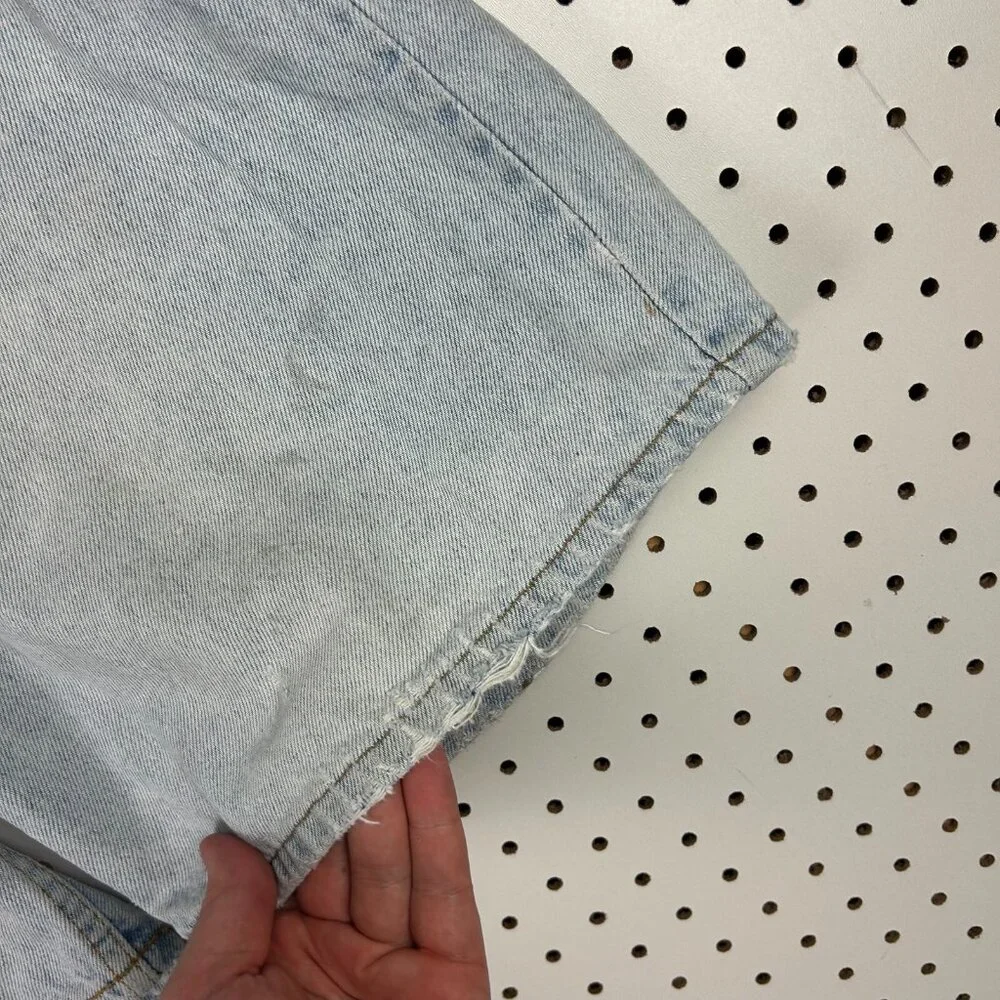 Levi's 580 Vintage Blue Jean Short Jorts 36 Light Wash 90s Orange Tab Distressed